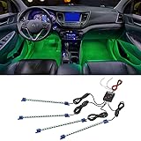 LEDGlow 4pc Green LED Interior Footwell Underdash