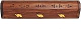storeindya Wooden Incense Holder Box with Brass Inlay - Rosewood view 2