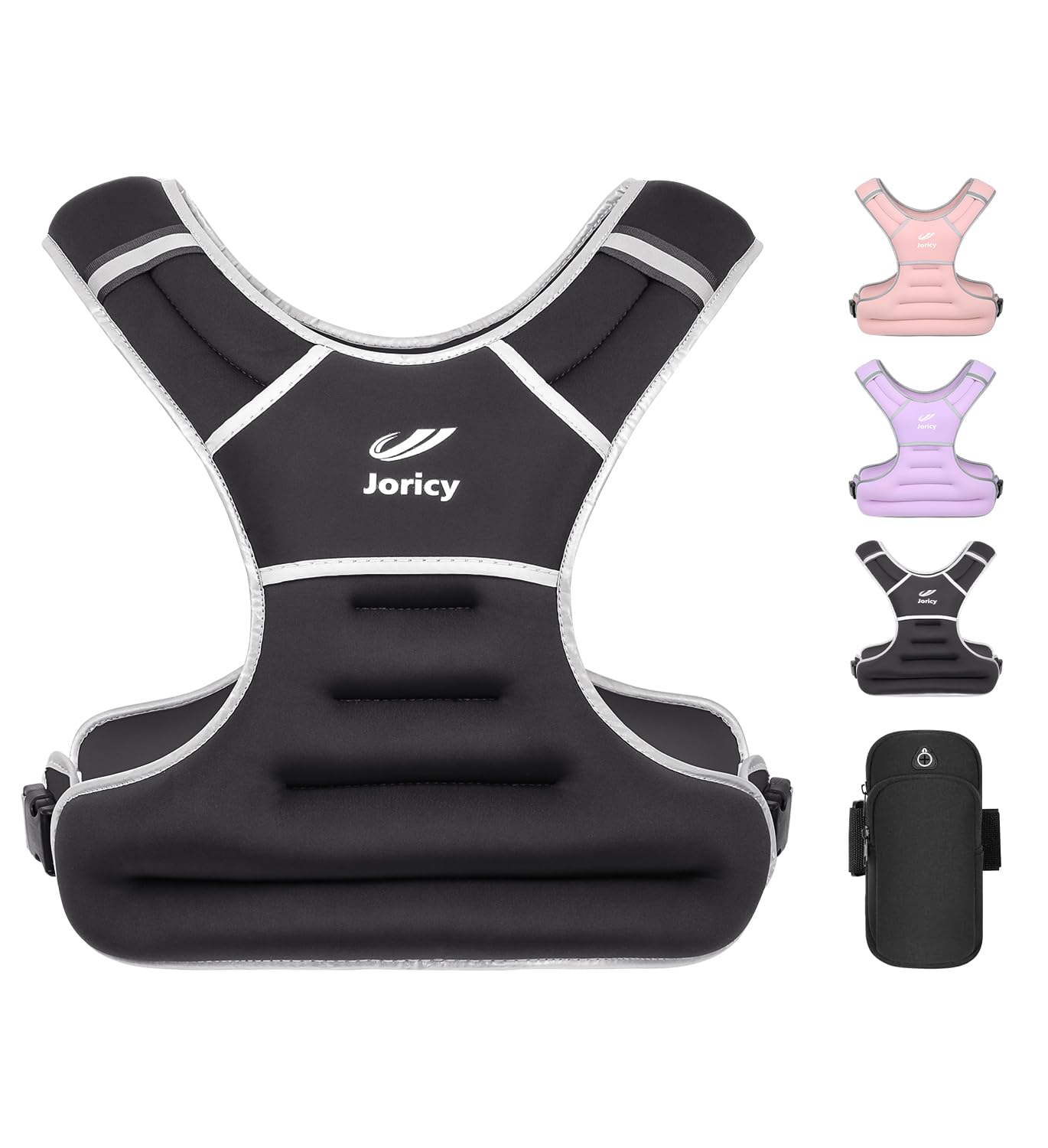 Photo 1 of Weighted Vest Woman Men 15lbs Weight Vest Women with Reflective Stripe, Rucking Vests for Walking Running Strength Training Weight Loss Fitness Weightlifting Black