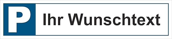 KE-Partyzubehör Parkplatz-Schild 52x11cm Kfz-Kennzeichen – Ihr Wunschtext – 3mm Aluverbund | Bohrlöcher