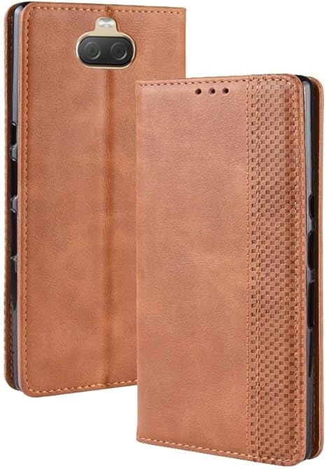 Amazon.com: Phone Case for Sony Xperia 10 Magnetic Buckle RetroHorizontal Flip Leather Case with ...