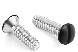 MEWUDECOR #6-32 x 3/8" Oval Head Milled Slot Replacement Wall Plate Screws, Full Thread, Black, 100 PCS