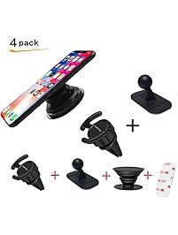 Car Mount for Pop Sockets, LoyaForba 360 Rotation Car Mount Air Vent Phone Holder and Dashboard Desk Wall Bracket Perfect for GPS Navigation and Pickup Truck Fits Any Smartphones