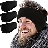 VEEJION Fleece Ear Warmers for Women Men 3 Pcs Ear Muffs Covers for Winter Running Yoga Skiing Riding (Black)
