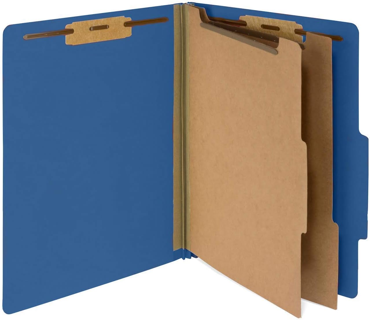 The File King Classification Folders 2 Dividers Letter Size - Dark Blue, 10 Pack | Pressboard Classification Folder | 2-Inch Expansion | Made in USA | Medical File Folders with Dividers and Prongs