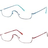 COVESATO Half Reading Glasses, Half Lens Frame Metal Readers for Women Men
