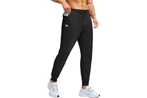 G Gradual Men's Fleece Lined Athletic Pants with Zipper Pocket Winter Warm Joggers Water Resistant Running Sweatpants for Men