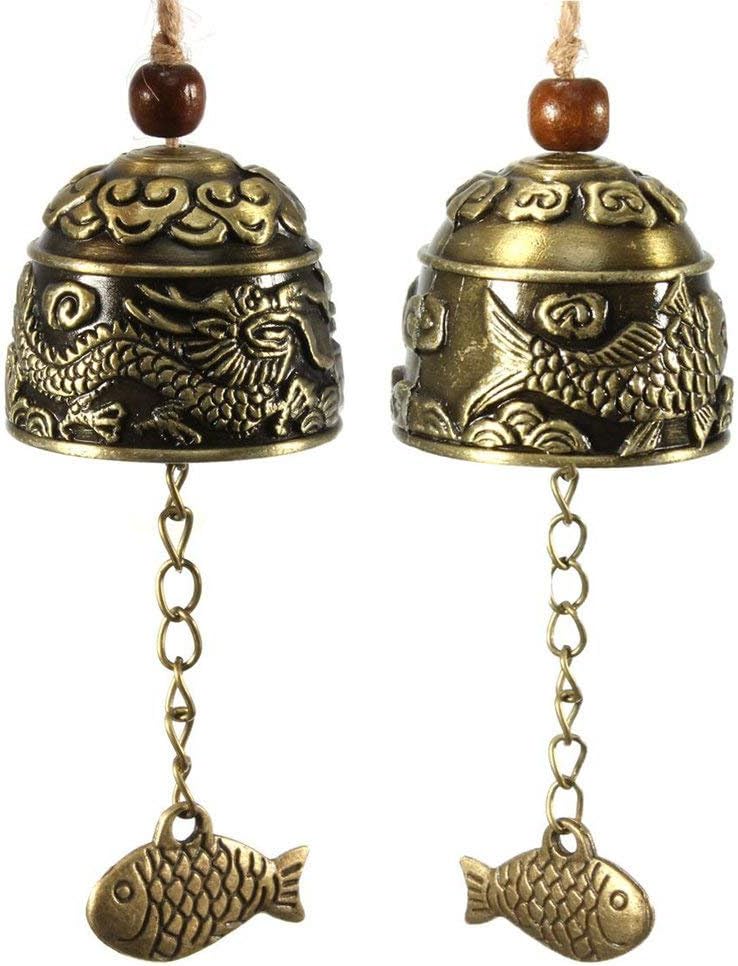 HiMo Vintage Dragon Fengshui Bell Toy Good Luck Bless for Home Garden Hanging Windchime Blessing Decoration Gift (Dragon) : Garden & Outdoor