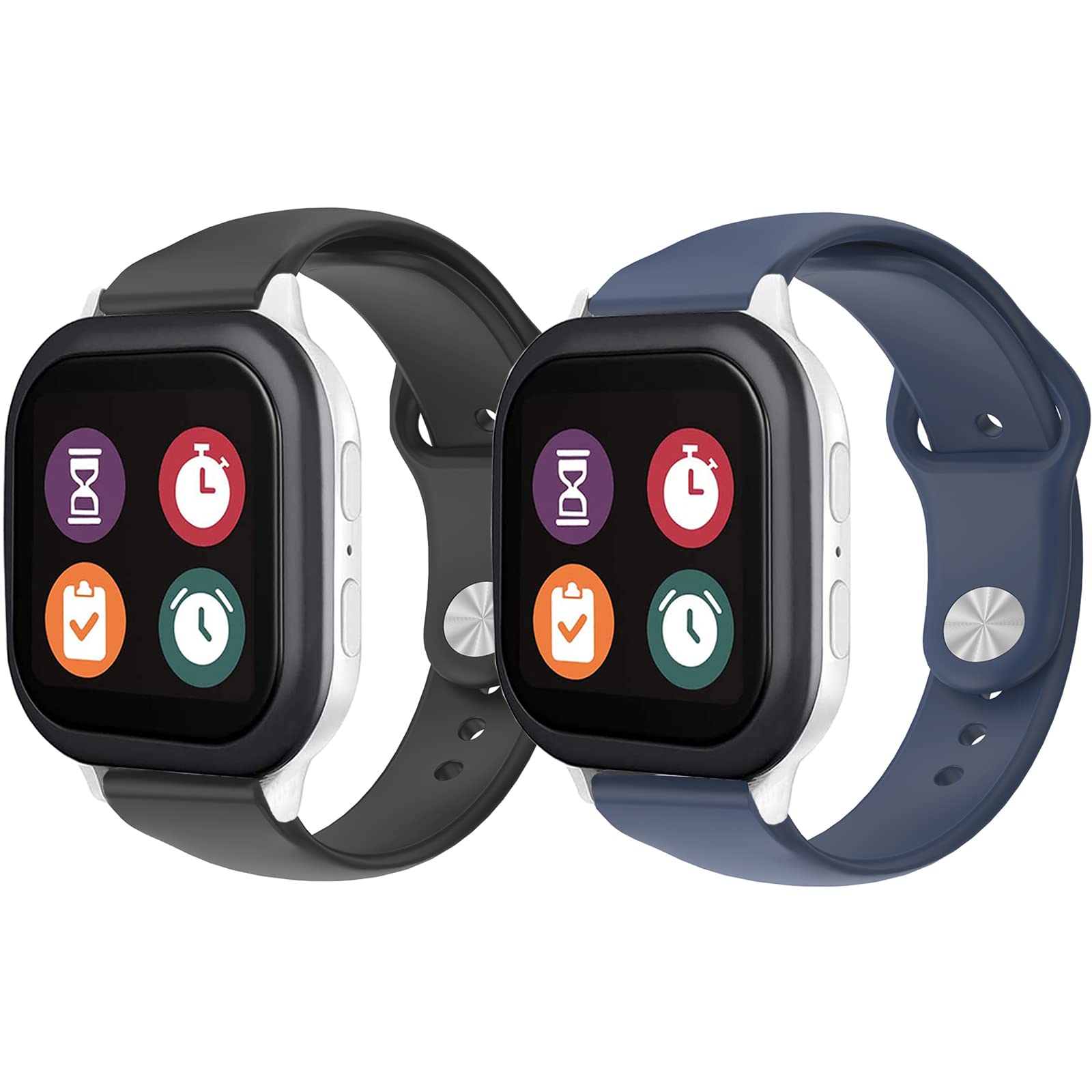 BXKM 2 Pack Silicone Band Compatible with Gizmo Watch 3 Adventrue 3 2 1/Gabb Watch 3e 3 2 1/SyncUP Watch/Cosmo JrTrack Watch Band,20mm Soft Sport Smartwatch Band Replacement Small Size