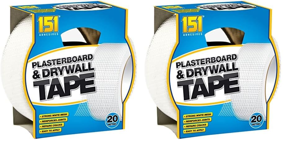 151 Diy Plasterboard White Strong Mesh Tape, 20 Metre Roll (Pack of 2)