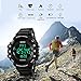 SKMEI Men Digital Sports Watches with Heart Rate Monitor, Pedometer Calorie Military Waterproof Wristwatch for Men Boys - Black