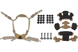 Sunicon Combat Helmet Padding Kit, Adjustable Chin Strap Dial Suspension System with Bolts and Screws for Fast for MICH for Wendy Helmet (Mud Spongeand Suspension)