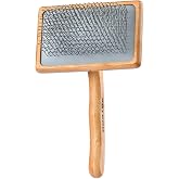 Artero Beast Dematting Slicker Brush for Dogs, Extra Long Pins, Size L | Wide Medium-Stiff Wires, Air Cushion Pad, Bamboo Handle, Mat Breaker for Doodles and Double Coats, Nature Collection