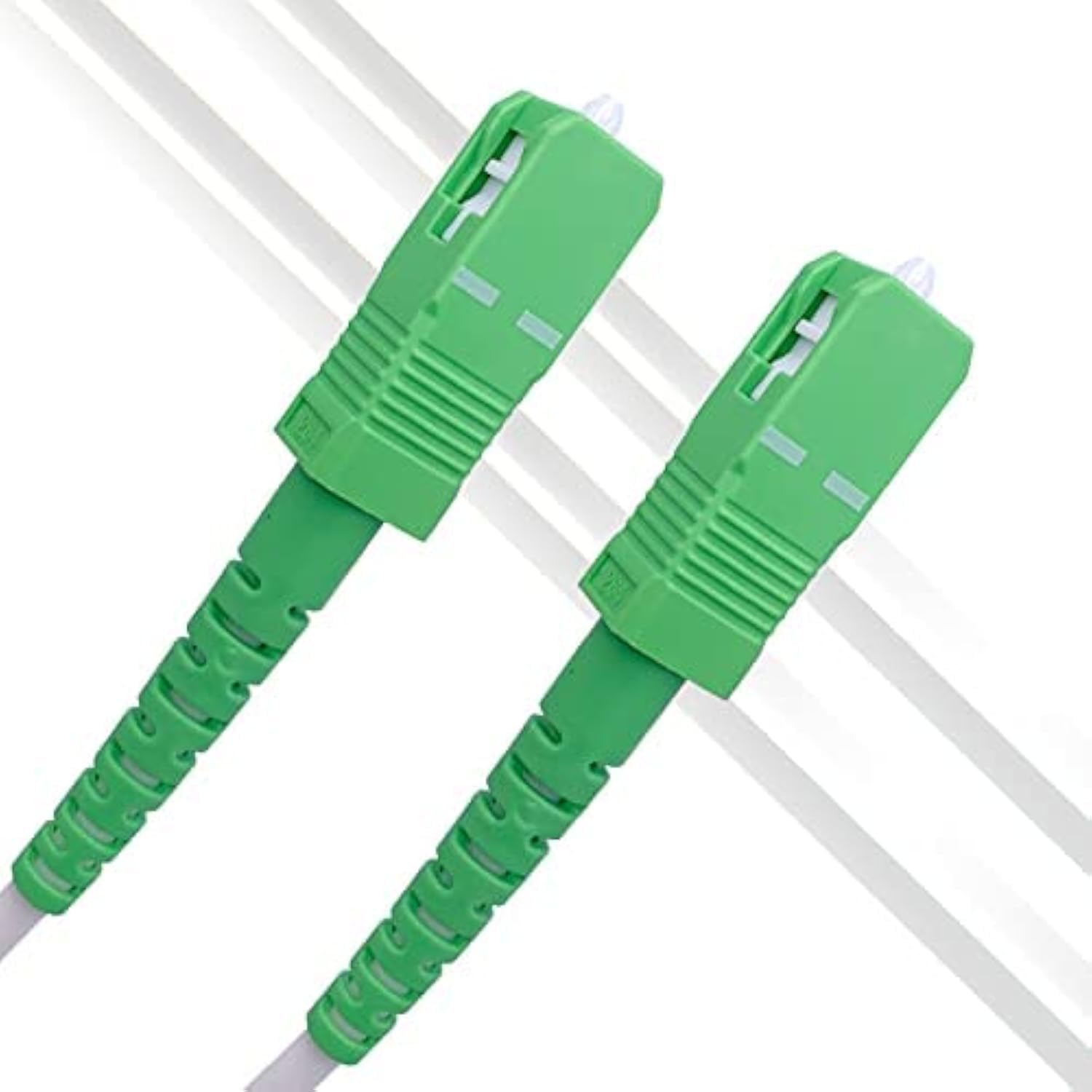 Elfcam Fiber Optic Cable SC/APC to SC/APC Simplex Singlemode OS2 9/125μm LSZH, White (30m)