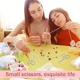 SwirlColor Embroidery Scissors Small Stainless Steel with Pink Faux Leather view 2