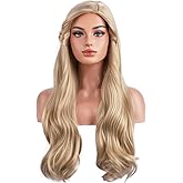 MAGQOO Long Blonde Wavy Wigs for Women Loose Curly Wicked Witch Princess Queen Wizard Costume Cosplay Movie Roleplay Party