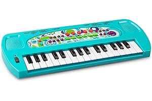 Raimy Mini Keyboard Piano for Kids, 32 Keys Portable Piano Early Learning Educational Electronic Music Keyboard Instrument Toys for 3 4 5 6 Year Old Boys and Girls (Blue)