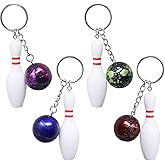 Honbay 4PCS Resin Bowling Keychains Novelty Bowling Ball and Pin Key Rings Keyfob Sports Party Favors for Bag Purse Wallet Cellphone or Car Pendant (4 Color)