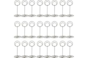 NERIUS Table Number Holders, Simple Table Sign Stand Place Card Holder, Delicate Table Name Card Holder, Reusable Table Picture Memo Note Holder for Wedding Birthday Party Restaurant (24pcs, Silver)