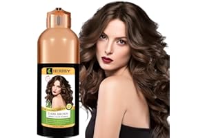 HERBBY Hair Color Shampoo for Gray Hair Coverage&Color Transform with 9 Herbal Extracts –Long Lasting(6-8 Weeks),Shiny,Evenly Colored,Instant Hair Dye Shampoo&Conditioner, 500 Ml (DARK BROWN COLOR)