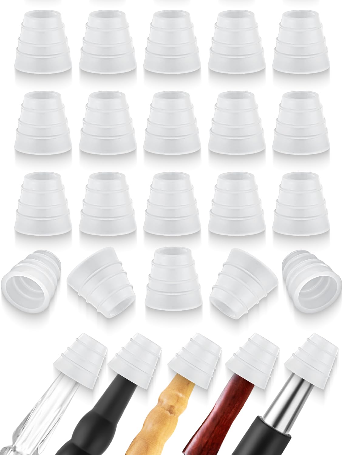 Photo 1 of 20 PCS Hookah Hose Grommet Rubber Seal for Shisha Hookah Water Pipe Sheesha Accessories (White)