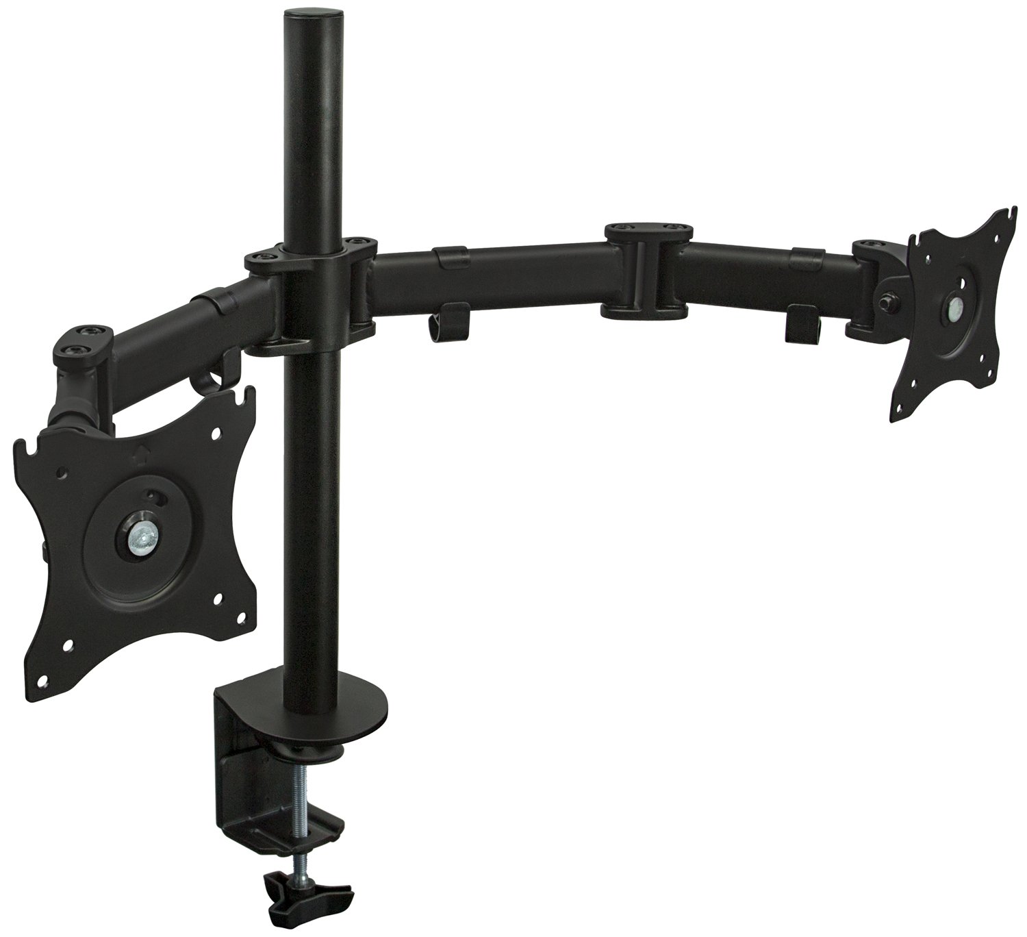 Photo 1 of Mount-It! Dual Monitor Mount | Double Monitor Desk Stand Arm | Two Articulating Arms Fit 2 Screens 17 19 20 21 22 24 27 Inch Computer | VESA 75 100 Compatible Displays | C-Clamp Base
