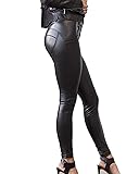 SEASUM Women's Faux Leather Leggings Pants PU