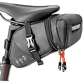Danuosie Bike Seat Bag, Expandable Bicycle Saddle Bag Under Seat, Waterproof Cycling Seat Pack for Mountain Road Bikes and Commuter, 1.5-2L