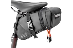 Danuosie Bike Seat Bag, Expandable Bicycle Saddle Bag Under Seat, Waterproof Cycling Seat Pack for Mountain Road Bikes and Co