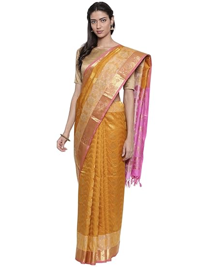 Embellished Dharmavaram Silk Saree - Inca Gold - (CCMYSS8948)