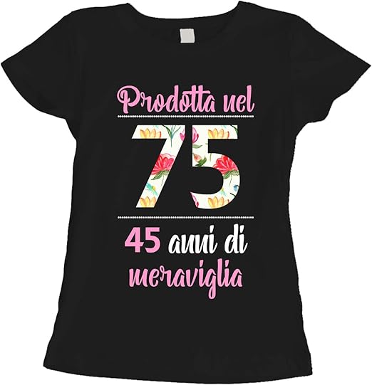 Donna 45 Anni Compleanno Ragazzo Uomo Donna Regalo Anno 1975 Maglietta Con Collo A V Camicie E T Shirt Sportive Abbigliamento