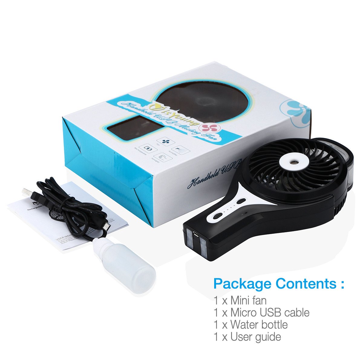 isYoung USB Ventilator Mini Fan mit Kühlung -schwarz