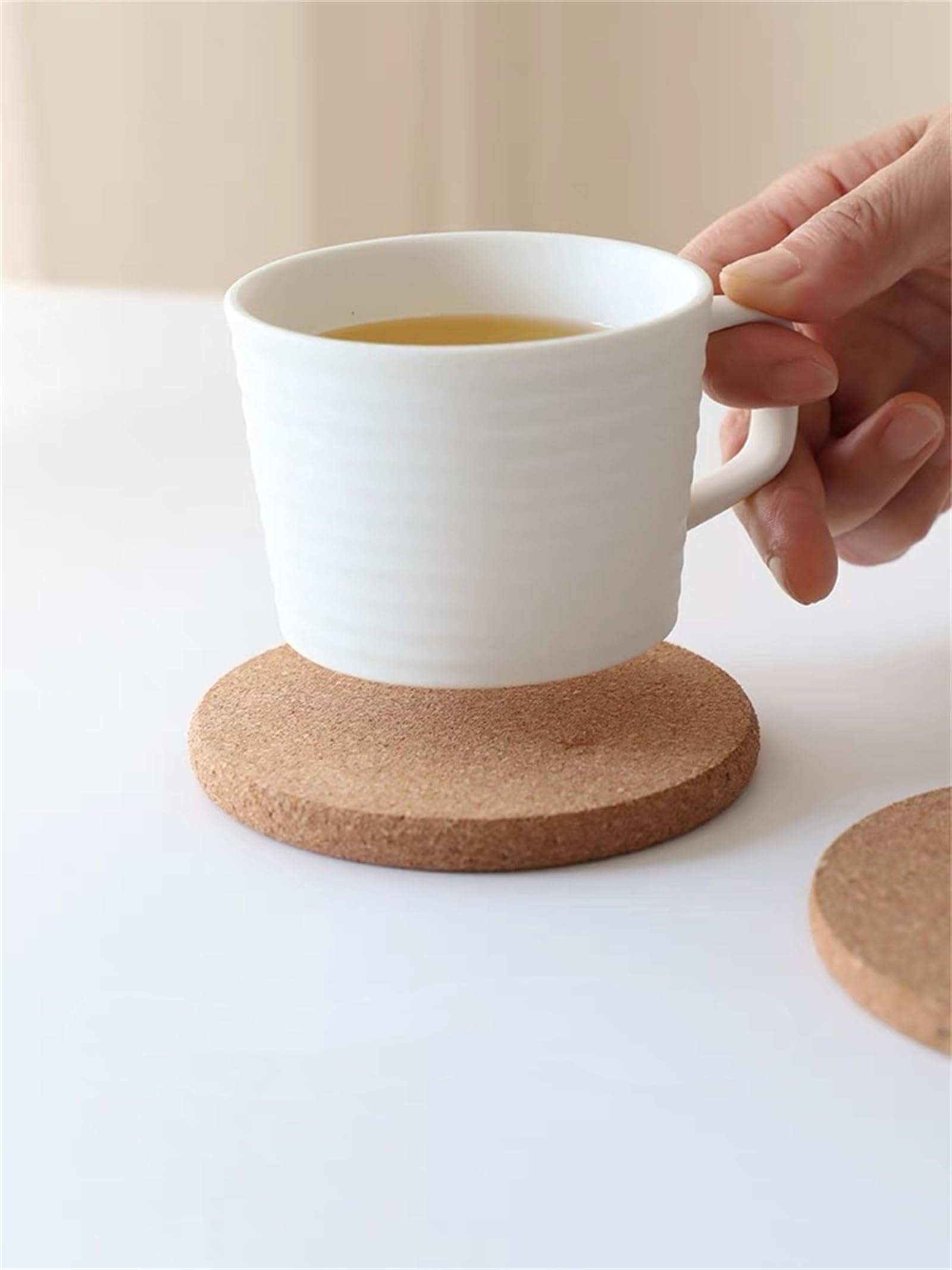 Cork Place Mats for Table Hot Pans, Heat Resistant Table Mats Cork Placemats Set of 6, Heat Mat for Kitchen, Place Mat and Coasters Set of 6, 4inch