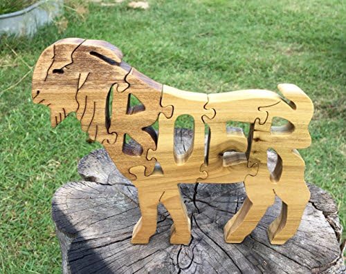 Show Boer Goat Word Toy Wooden Puzzle