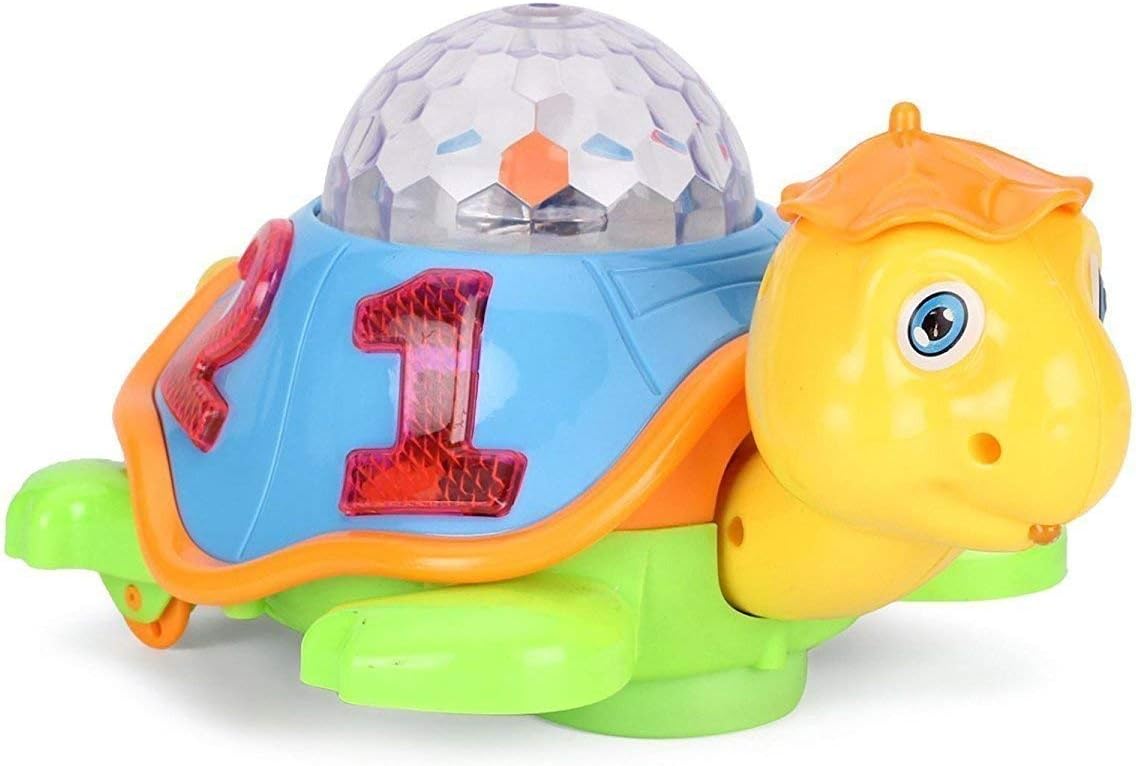 Toy Gallery Musical Bump and Go Happy Turtle with 3D Disco Light Toy