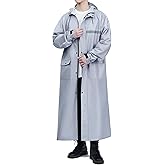 RINJOY Long Hooded Raincoat Safety Waterproof Emergency Reflective with Packable Rain Jacket Poncho for Men Women Adults