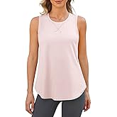 G4Free Athletic Gym Tank Top Loose Fit Workout Tops for Women Lightweight Running Sleeveless Shirts Summer Activewear (Smoky Blush,L)