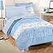 Dream Factory Casual Beach Stripe Twin Comforter and Sham with 3 Piece Sheet Set