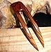 JWL (1) Rosewood Two Prong Curved 4.5 Inch Hair Stick Pick Pic Pin Fork FPL 3.5