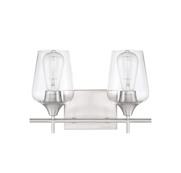 SAVOY HOUSE 8-4030-2-322 OCTAVE BOHEMIAN CLEAR GLASS BATHROOM VANITY WALL LIGHT, 2-LIGHT 120 TOTAL WATTS, 10″ H X 14″ W, WARM BRASS