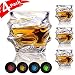 Whiskey Glass Set of 4 Rocks Glasses, Old Fashioned Whiskey Glasses Tumbler with 4 Coaster, Lead Free Crystal Glass Whiskey Tasting Cup for Birthday Gifts Bar Party Bourbon Scotch Vodka- 11 OZ