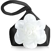 BABEYOND Clutch Purses for Women - Evening Bags Flower Satin Handbag Classy Wristlet Purse for Party Daily Wedding