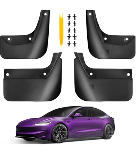 Mud Flaps Splash Guard For Tesla Model Y All Weather Winter Sediment Protection - Foto 5