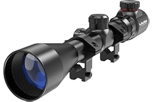 UUQ 3-9×40 Rifle Scope with Red/Green Illumination and Rangefinder Reticle-Includes Batteries,Fits 11mm Free Mounts,Waterproof and Fog-Proof