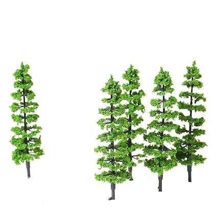 Generic 10 Pcs Model Fir Tree Plastic Miniature Landscape Scenery Train Railways Mini Layout Rainforest Trees Scale 1:100-1:150