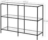 VASAGLE Console Table with 3 Shelves Tempered Glass 100 x 30 x 73 cm view 4