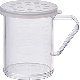 Winco 10 oz Clear Snap-on Lid Dredge | Dishwasher safe, BPA-free, Snap-on lid prevents spills, Efficient seasoning flow, Great for Flour, Spices and Baking Prep