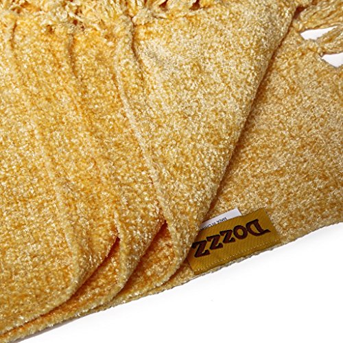 DOZZZ Decorative Throw Blanket Sofa / Couch Chenille Throw Blanket 60 X