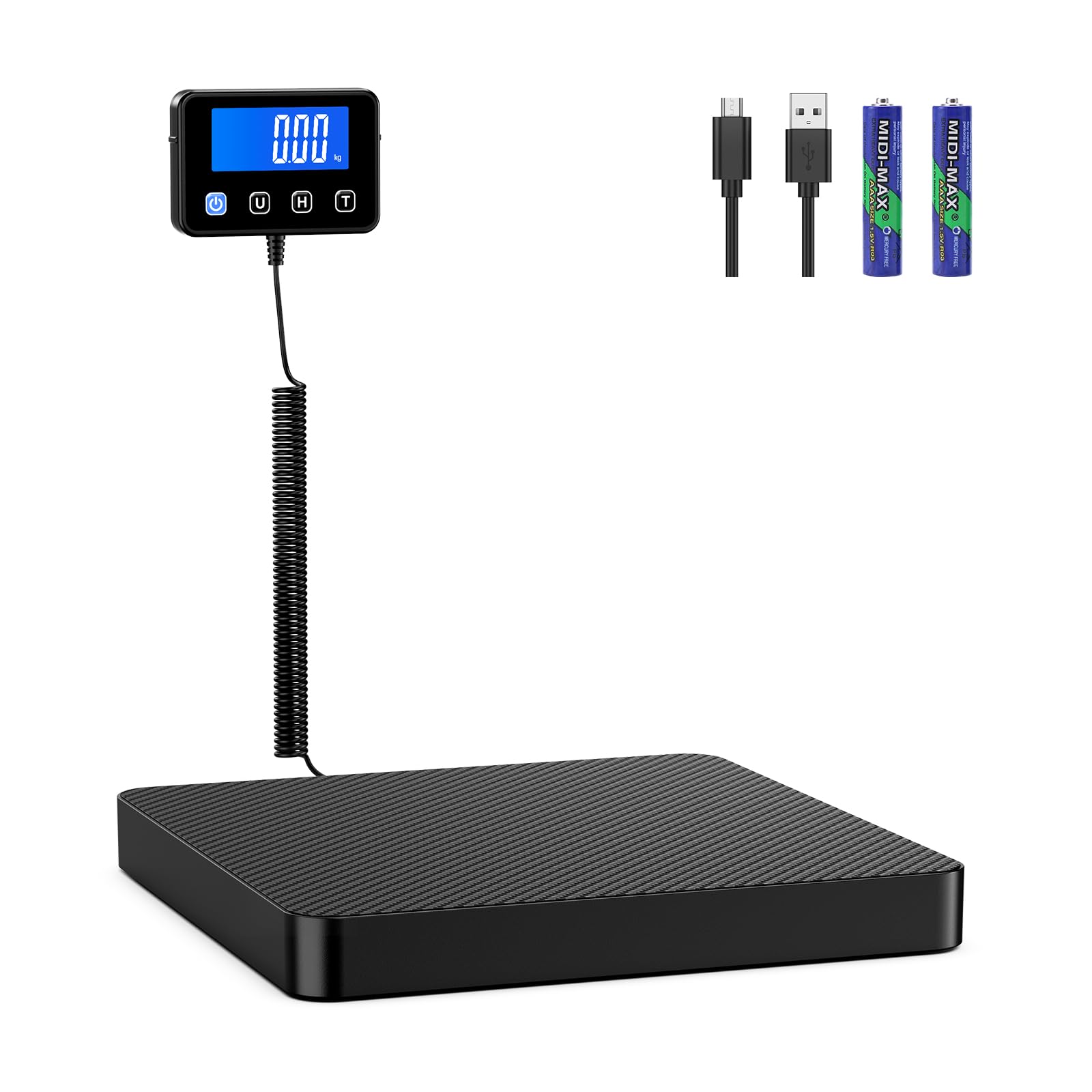 Ankilo Digital Postal Scales, 440lbs/10g Parcel Postage Shipping Scale, High Precision Sensor Luggage Scales Weighing Scales USB Rechargeable with LCD Display, Tare