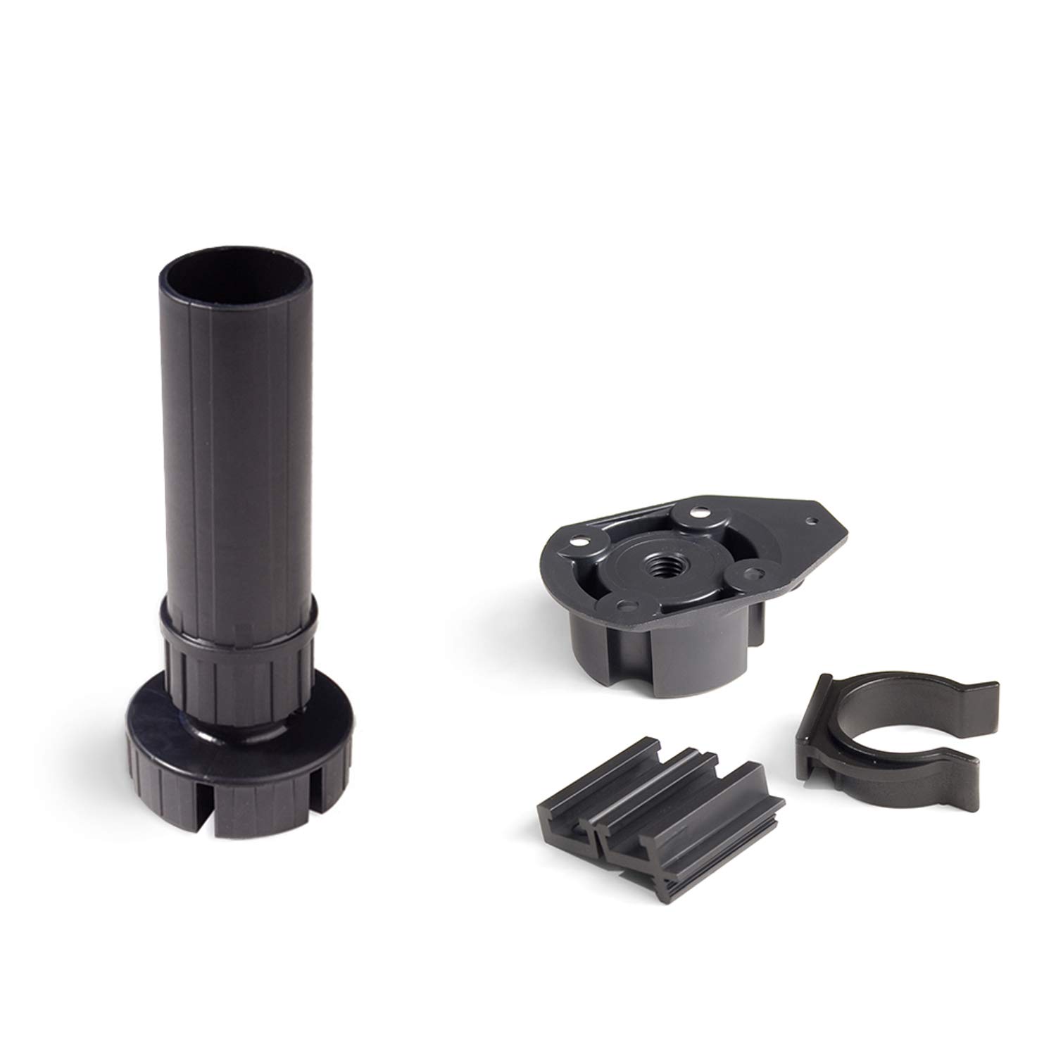 Emuca - Furniture feet, Furniture Legs from Black Plastic, Set of 4 Adjustable Cabinet Legs 120mm (4,7 inch) high